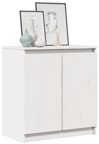 Armário de apoio 60x36x65 cm pinho maciço branco
