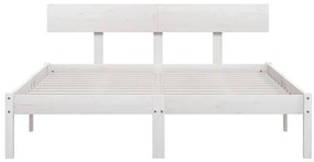 Estrutura de cama 140x200 cm pinho maciço branco