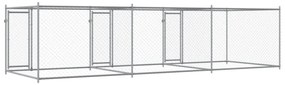 Jaula para cão com portas 6x2x1,5 m aço galvanizado cinzento