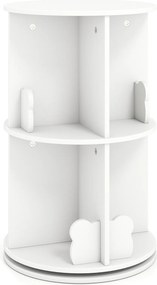 Estante Giratória Infantil para Livros, 40 x 40 x 65 cm, Rotação de 360 Graus, Branco