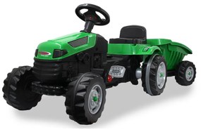 Tractor a pedais para crianças com reboque Strong Bull Verde