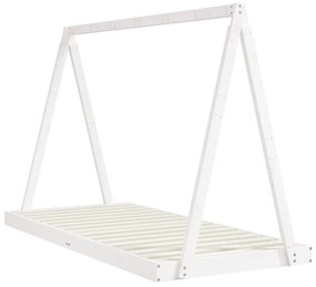 Estrutura de cama infantil 90x200 cm pinho maciço branco