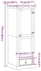 Roupeiro Corona 55x52x170 cm madeira de pinho maciça