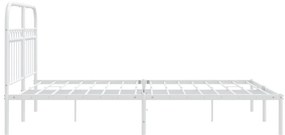 Estrutura de cama com cabeceira 135x190 cm metal branco