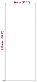 Tapete Retangular vidaXL Preto 120x300 cm