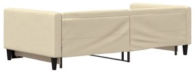 Sofá-cama com gavetão 100x200 cm tecido cor creme