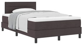 Cama Box Spring com Colchão Castanho Escuro 120x190 cm Tecido