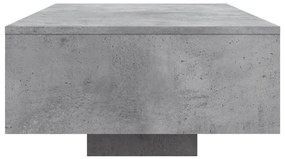 Mesa de centro com luzes LED 85x55x31 cm cinzento cimento