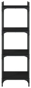 Estante c/ 4 prateleiras 40x30x120cm derivados de madeira preto