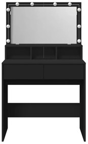 Toucador com LED 80x41x134,5 cm preto
