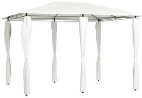 Gazebo 3x4x2,6 m com capas para postes 160 g/m² cor creme