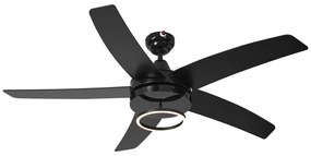 Ventilador de teto preto 132cm incl. LED com controle remoto - Cool Anello Moderno
