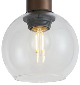 Candeeiro suspenso moderno bronze com vidro transparente para sistema de calha monofásico - Iconic Lava Moderno