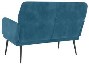 Sofá Stand - Em Veludo - Cor Azul - Estrutura de Metal com Assento e A