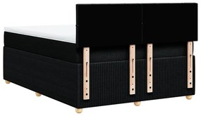 Cama com molas/colchão 140x200 cm tecido preto
