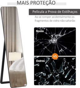 Espelho de Pé Espelho de Corpo Inteiro Retangular Espelho de Parede co