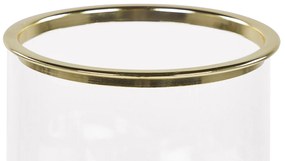 Porta-velas em metal dourado e vidro 24 cm CILEGON Beliani
