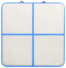 Colchão de ginástica insuflável c/ bomba 200x200x15 cm PVC azul