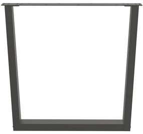 Pés para mesa de jantar em V, 3 peças, antracite, 90x (72-73,3) cm, aç