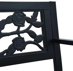Banco jardim 125 cm aço preto