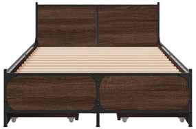 Estrutura cama c/ gavetas derivados madeira carvalho castanho