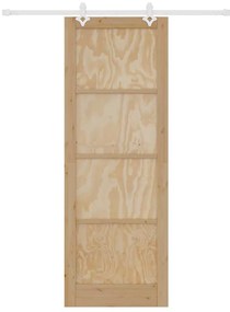 Porta Deslizante vidaXL com Conjunto de Ferragens 83x232 cm Madeira de