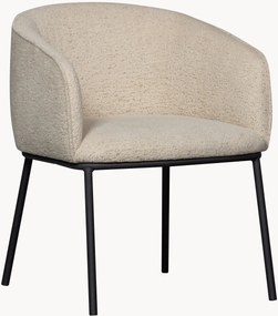 Cadeira de jantar em bouclé com braços Leon