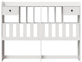 Cabeceira com arrumação 160 cm madeira de pinho maciça branco
