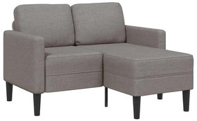 vidaXL Sofá 2 lugares c/ Chaise em L 125cm tecido cinzento-acastanhado