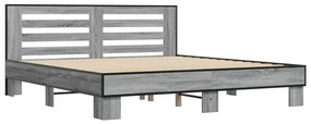 Estrutura de cama 200x200 cm derivados madeira/metal