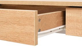 Secretária 110x55x75 cm cor carvalho e branco
