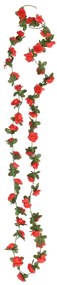 Grinaldas de flores de Natal 6 pcs 240 cm vermelho