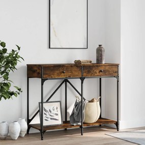 vidaXL Mesa consola 100x39x78,5 cm derivados madeira carvalho fumado