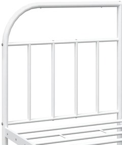 Estrutura de cama com cabeceira 183x213 cm metal branco