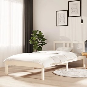 814870 vidaXL Estrutura de cama 90x200 cm madeira maciça branco