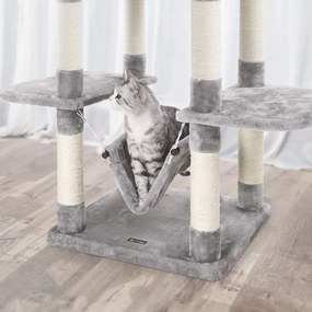 Arranhador para Gatos com rede 154 cm Cinzento claro