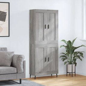 vidaXL Armário alto 69,5x34x180 cm derivados de madeira sonoma cinza