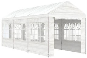 Gazebo com telhado 6,69x2,28x2,69 m polietileno branco