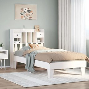 vidaXL Cama sem colchão 100x200 cm madeira de pinho maciça branco