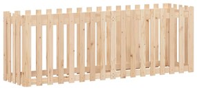 Canteiro elevado c/ design de cerca 200x50x70 cm pinho maciço