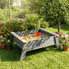 Mesa de brincar exterior com caixa de areia para crianças 90x50x146 cm Aksent Cinzenta