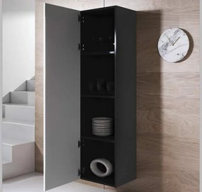Armário Alto Zaragoza – 40x165 cm – Preto e Branco