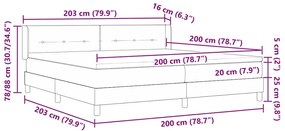 Cama Box com Colchão Azul, 200 x 200 cm, Tecido