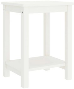 Mesa de cabeceira 35x30x47 cm madeira de pinho maciça branco