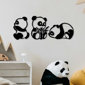 Acessório Decorativo de Parede Pandas – Preto – 18 x 26 cm, 20 x 27 cm