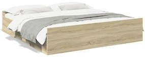 vidaXL Estrutura de cama c/ gavetas derivados madeira carvalho sonoma