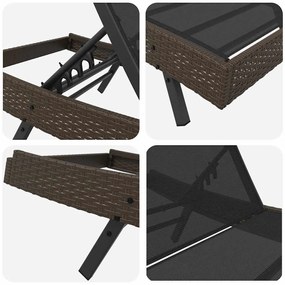 Espreguiçadeira com almofada -pessoa 2 pcs Castanho 40 x 40 x 40.5 cm