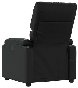 Poltrona de massagens reclinável couro artificial preto