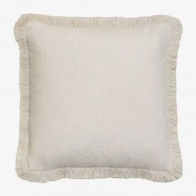 Almofada quadrada de algodão (45x45 cm) Kirwen Branco - Sklum