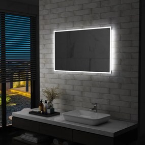 144728 vidaXL Espelho de parede LED para casa de banho 100x60 cm